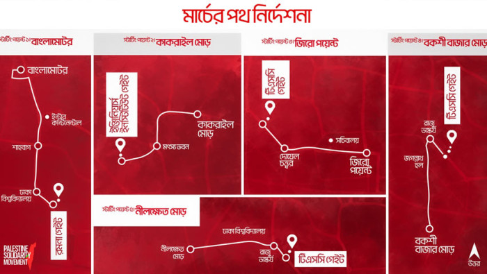 ‘মার্চ ফর গাজা’ কর্মসূচিতে যেভাবে আসবেন
