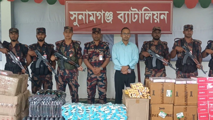 সুনামগঞ্জে ৪০ লাখ টাকার ভারতীয় পণ্য জব্দ