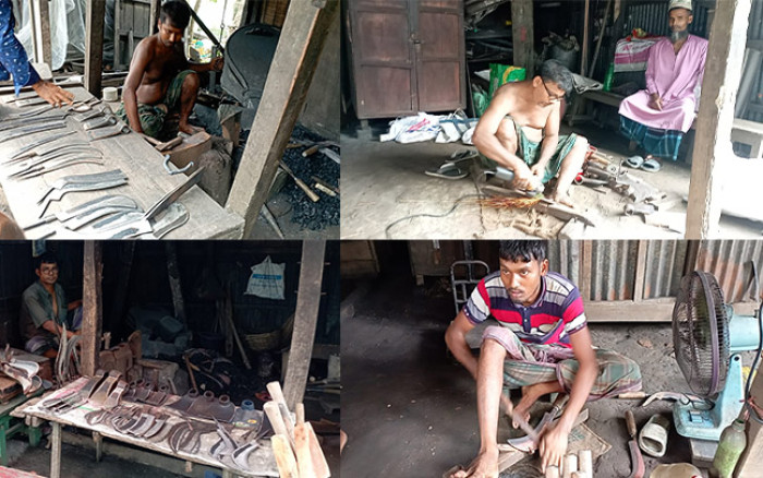 জৌলুস হারাচ্ছে নাজিরপুরের কামারপাড়ায়, আগের মত নেই আর ব্যস্ততা