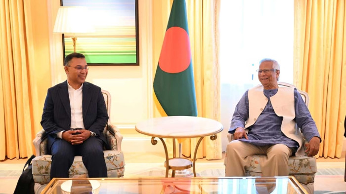 প্রধান উপদেষ্টার সঙ্গে তারেক রহমানের বৈঠক শুরু