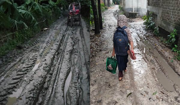 বেহাল সড়ক-অরক্ষিত ঈদগাহ-কবরস্থান নিয়ে দুর্ভোগে বিরামপুরবাসী